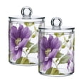 thumbnail image 2 of Elegant Purple Flowers Green Leaves Translucent Plastic Cans Storage Canisters with Lid Set of 4, 2 of 7