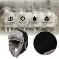 thumbnail image 4 of Men's Ushanka Trapper Hat: Warm Eskimo with Brim Winter Hunting Ear Protection, Cold-Resistant Faux Fur Perfect for Cold Seasons XL Black Grey, 4 of 7