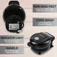 thumbnail image 5 of KNACK - Elite Gourmet Mini Waffle Maker, Black 1.18 X 4.33 X 5.51 Inches, 5 of 6