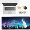 thumbnail image 2 of Extended Gaming Mouse Pad, XL Large Keyboard Mouse Mat Desk Pad, Stitched Edges Mousepad, 3mm Thick Long Non-Slip Rubber Base Mice Pad, 31.5 X 11.8 Inch, Forest Moon Galaxy, 2 of 6