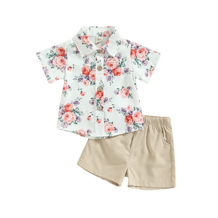 

Bagilaanoe Sister Brother Matching Clothes Floral Print Fly Sleeve Romper with Headband/ Shirts + Shorts Set for Baby Girls Boy