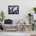 thumbnail image 2 of Stupell Industries Blue Patterned World Map Animals & Insects Painting Gray Floater Framed Art Print Wall Art, 31 x 25, 2 of 9