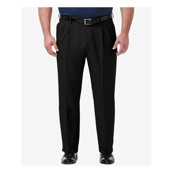 HAGGAR Mens Black Classic Fit Pants 44X29