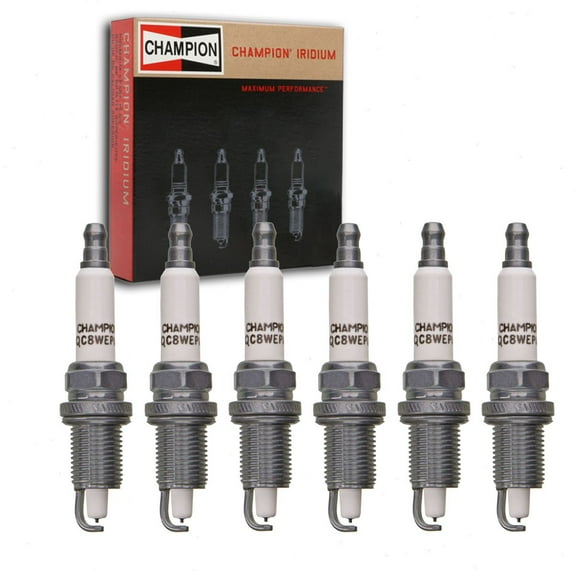 6 pc Champion 9810 Iridium Spark Plugs for Ignition Wire Secondary