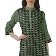 thumbnail image 6 of Moomaya Cotton Mandarin Collar Kurti For Women Knee Long Printed Plus Size Dresses, 6 of 6