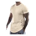 thumbnail image 1 of Playera Azul Hombre Camiseta Corte Bajo Curvo, 1 of 1