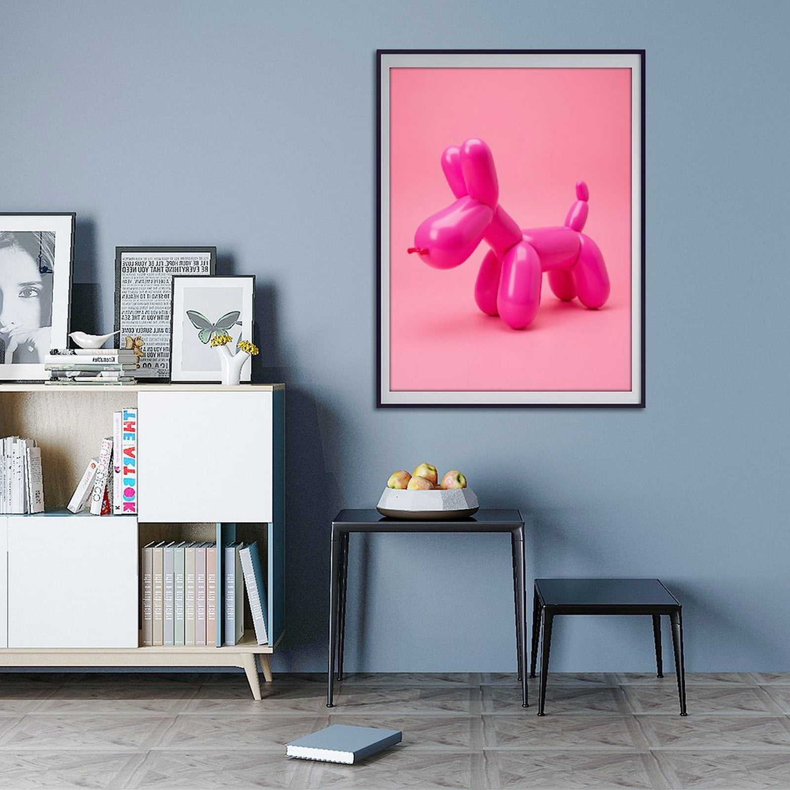 Diamond Art Kit for Adults, Bright Pink Balloon Animal Dog Diamond Painting for Adults Beginners, 5D DIY Diamond Art Painting Kits, Colorful Diamond Painting Craft for Home Decor 12x16