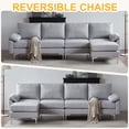 thumbnail image 4 of Ktaxon Sectional Sofa Set, L Shaped Linen Fabric Couch with Chaise Lounge, 4 Seats Sleeper for Living Room Light Gray, 4 of 11