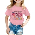 thumbnail image 1 of Rhuody Hauts de Printemps pour Fille T-Shirt à Manches Courtes T-Shirt à Imprimés de Lettres Tee Rentrée des Classes Coupe Ample Col Ras du Cou Haut Vêtement de Base Rose 10-11 Ans, 1 of 4
