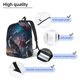 thumbnail image 3 of Disketp Night Sky Wolf print Canvas Backpack Lightweight Travel Daypack Student Rucksack Laptop Backpack-Small, 3 of 5