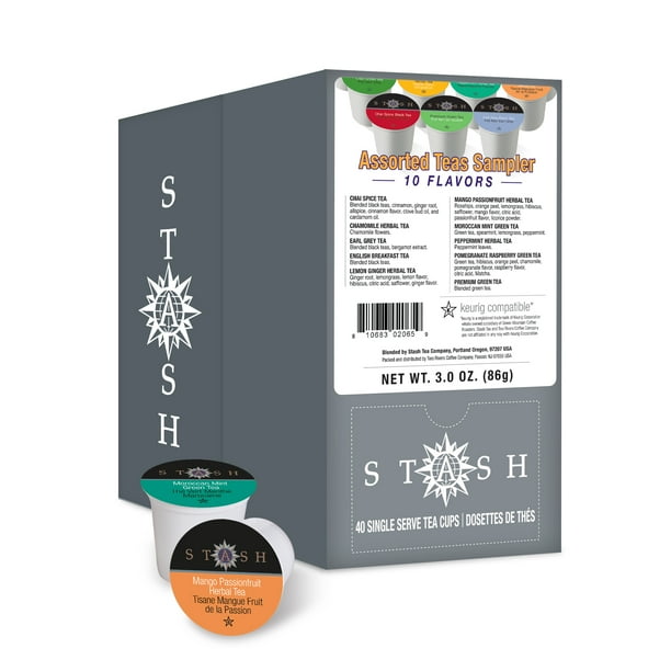Stash Tea, Variety Pack, 40 Count Kcups