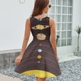 thumbnail image 6 of Solar System Retro Sleeveless Dress Women Summer Evening Dresses Ladies Sundress, 6 of 7