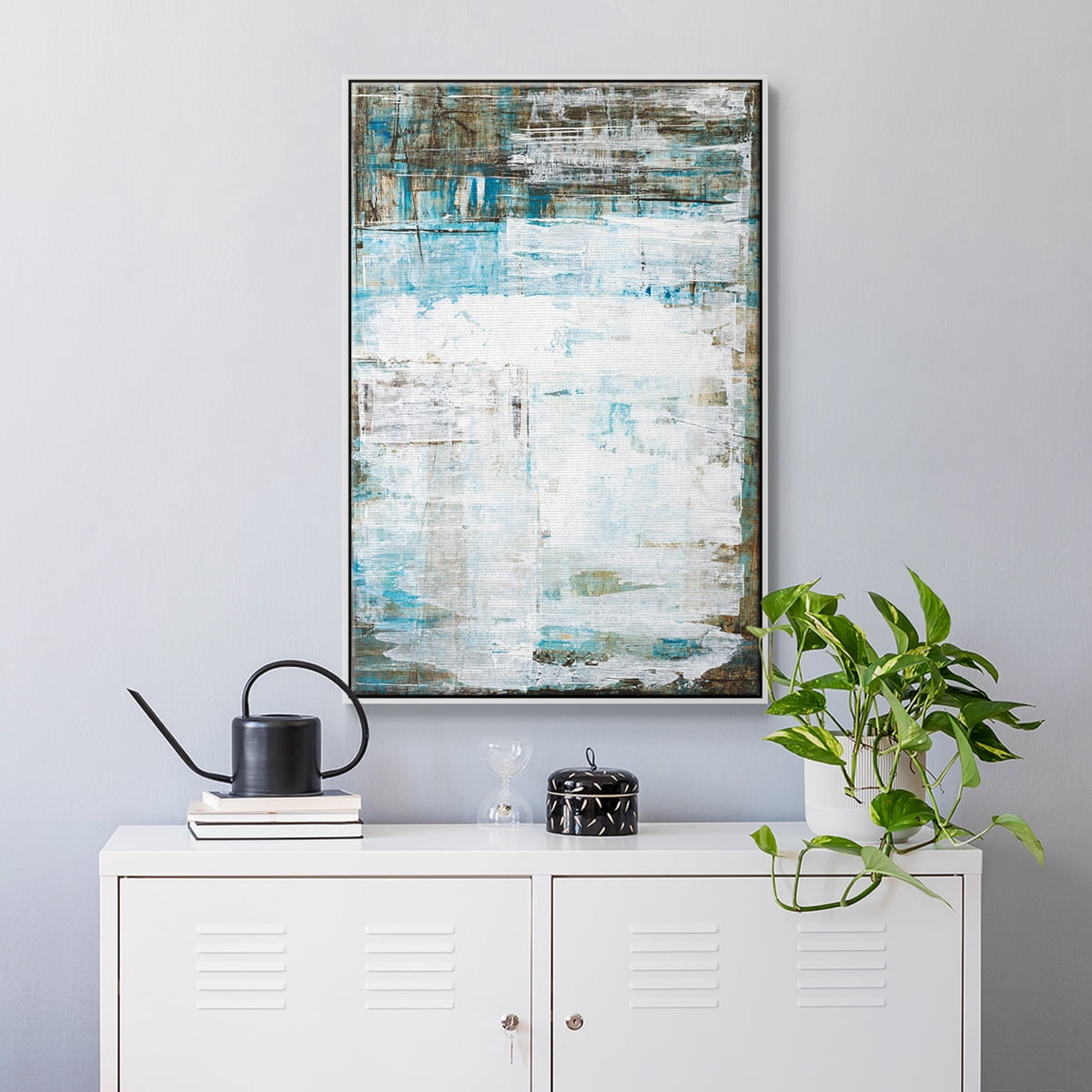 Beach Glass Framed Premium Gallery Wrapped Canvas - Ready to Hang