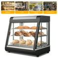 thumbnail image 2 of Ktaxon 26" Commercial Food Warmer Display Pizza Warmer, 3-Tier Electric Countertop Food Warmer w/LED Lighting Adjustable Removable Shelves Glass Door, Pastry Display Case for Buffet Restaurant 1200W, 2 of 9