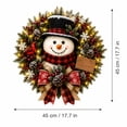 thumbnail image 6 of 2PC Christmas Snowman Wreaths for Front Door, Christmas Hanging Sign, 17.7 lnch Plaid Bow Snowman Wreath with Warm Light, Pine Cone, Berry, Rustic Door Hangings for Indoor, Outdoor, 6 of 6