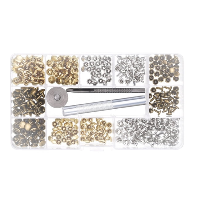 Eigraketly 180 unids/set remache de doble tapa 6mm 8mm bolsa de artesanía de cuero ropa botón a presión Kit de cierre de perno nuevo DIY cabeza Artesanía