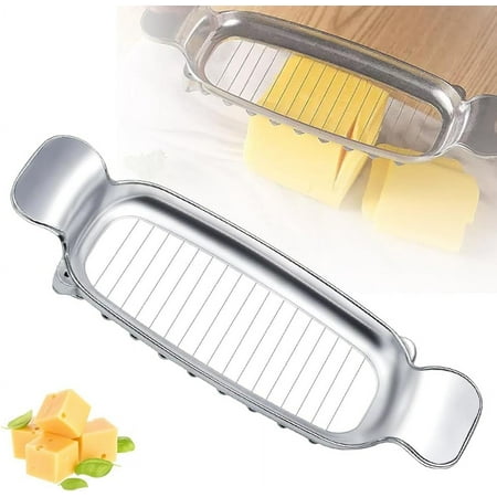 

Butter Cheese Slicer 2024 New Cheese Slicer with handle Multipurpose Cheese Slicer Food Cutter Upgrade Stainless Steel Butter Slicer Cut for Butter Block Cheese Fruit Baking (1)