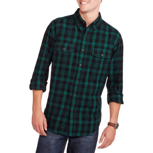 Faded Glory - Men's Long Sleeve Flannel Shirt - Walmart.com - Walmart.com