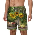 thumbnail image 2 of Daiia Vintage Wooden Bucket Mens Swim Trunks Swim Shorts Quick Dry Swim Shorts with Mesh Lining Pockets-Large, 2 of 9