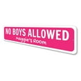 thumbnail image 4 of No Boys Allowed Novelty Sign, Metal Wall Decor - 4x18 inches, 4 of 4