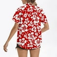 thumbnail image 4 of GERsome Womens Hawaiian Button Down Shirts Casual Short Sleeve Floral Print Blouses Summer Tops, Sizes S-5XL, 4 of 5
