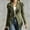 01-Army Green, variant on Women's Western Style Faux Suede Fringe Jacket, Lapel Long Sleeve Vintage Open Front Coat, Casual Tassel Outerwear for Daily Wear 02-Black S