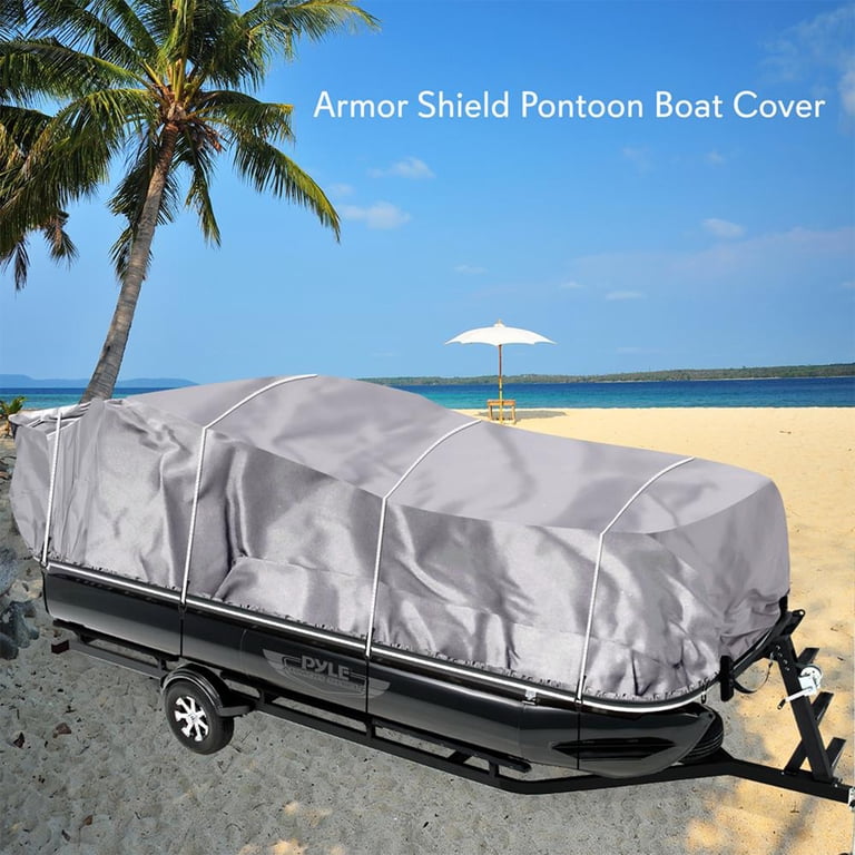 Universal 600D Pontoon Boat Cover - Fits 21' To 24' Trailers, Water-Resistant & Durable
