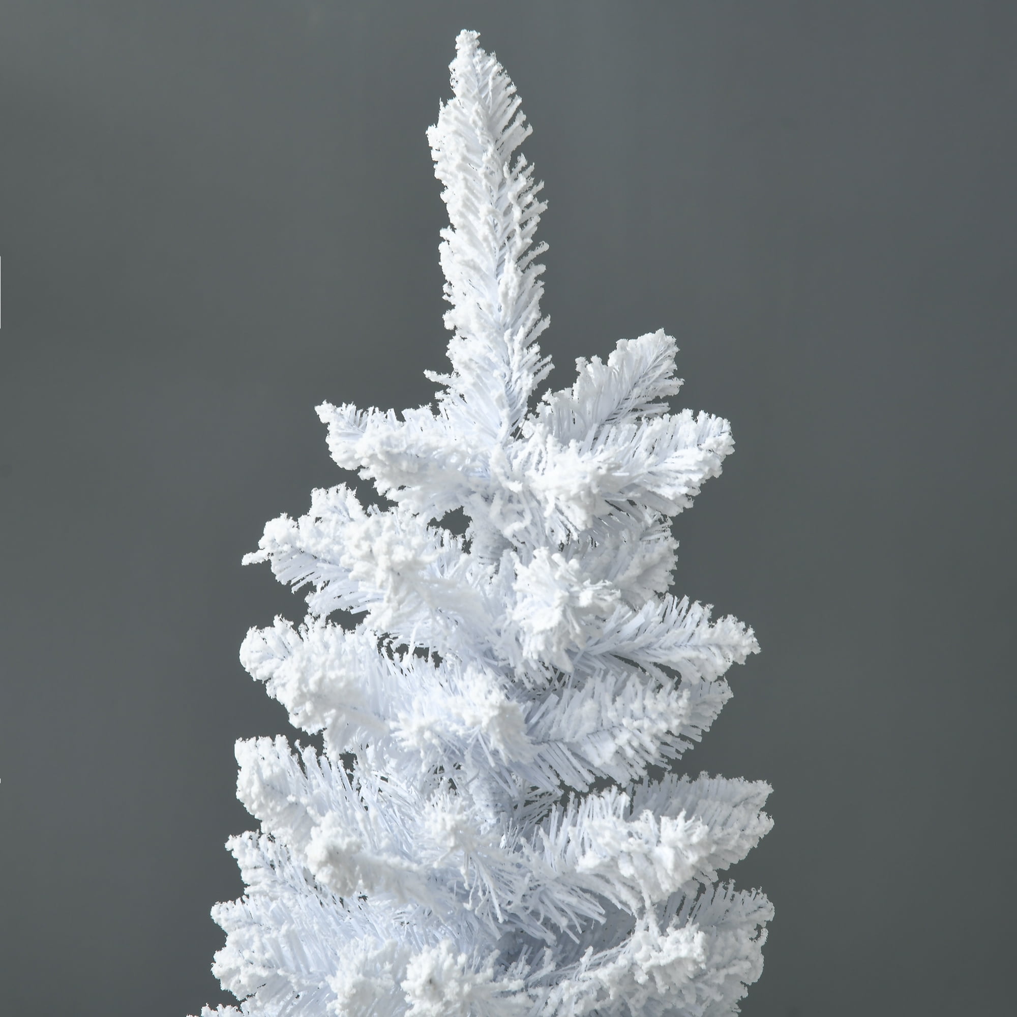 5ft Unlit Snow Flocked Pencil Christmas Tree 294 Tips Flame Retardant Small Space Holiday Decor