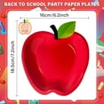 thumbnail image 2 of 50Pcs Red Apple Paper Plates Back to School Decorations，First Day of School Decorations Apple Disposable Paper Plates，Apples Shape Tableware for Back to School Party Supplies and Preschool Graduation, 2 of 7