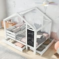 thumbnail image 2 of Furvclv Convertible Bunk Bed,Twin Over Size Bunk Bed Frame, Convertible Bunk Bed, Twin Over House Bunk Bed, With White Storage Staircase And Blackboards, 2 of 8