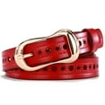 thumbnail image 6 of Women Belts Long Cow Genuine Leather Good Quality Alloy Gold Pin Buckle Fashion Soft Genuine Leather Strap Belt Jeans Lady Cinto, 6 of 7