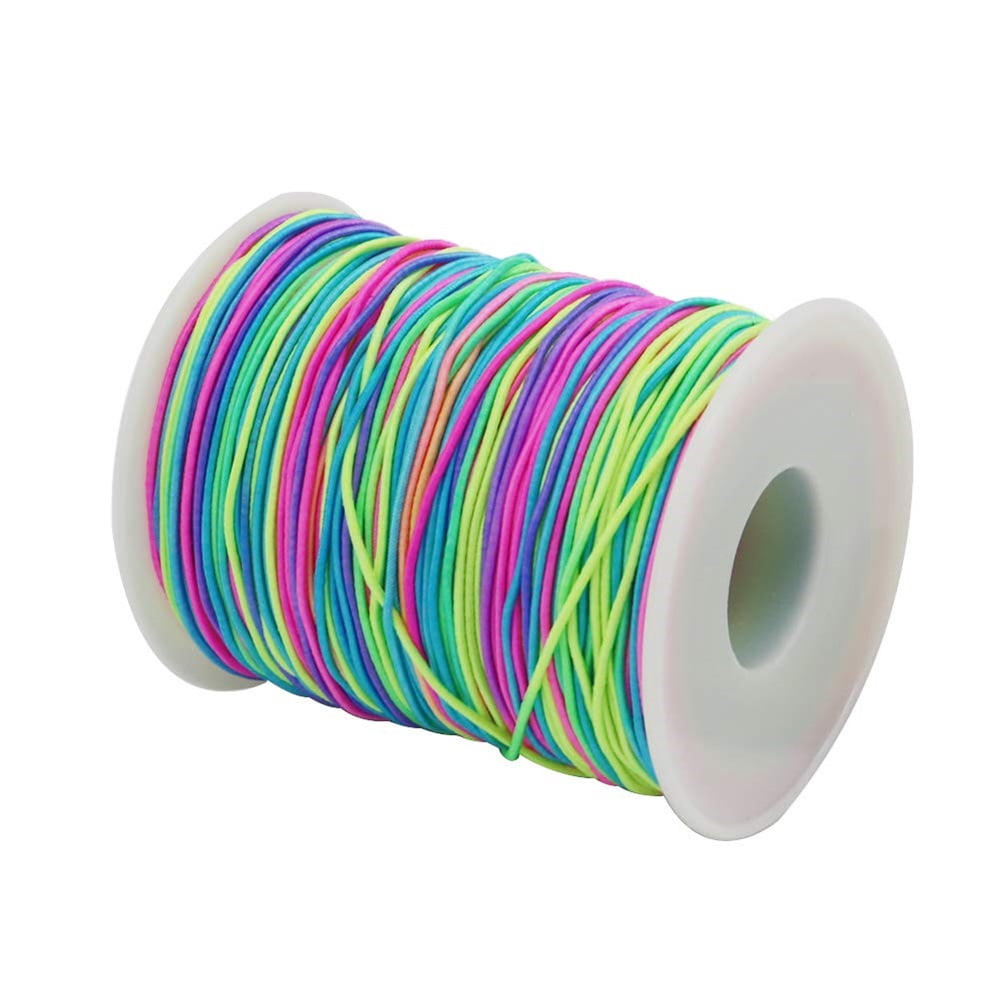 1mm Stretchy Bracelet String, Sturdy Rainbow Elastic String Elastic Cord for Jewelry Making, Necklaces, Beading and Crafts，3pcs，（Colourful）