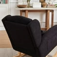thumbnail image 6 of Rocking Chair Nursery with Waist Pillow, 27.2"W Modern Upholstered High Back Accent Lounge Chair Armchair with 2 Side Pockets, Nursery Rocker Glider Wingback Chair for Living Room Bedroom, Black, 6 of 7