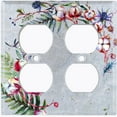 thumbnail image 3 of Metal Light Switch Plate Cover Cotton Flower Semicircle Frame Gray FLW026, 3 of 13