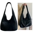 thumbnail image 4 of Yucurem Women PU Leather Shoulder Bag - Retro Soft Underarm Bag - Casual Tote Handbag for Ladies (Black), 4 of 10