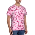 thumbnail image 2 of Bixox Men's Breast Cancer Ribbons Awareness Printed Short Sleeve Skinny Athletic T-Shirt, 2 of 6