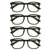 4 Packs Mens Womens Oval Round Frame Reading Glasses Blue Light Blocking Readers +1.00
