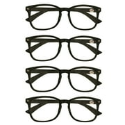 4 Packs Mens Womens Oval Round Frame Reading Glasses Blue Light Blocking Readers +1.00