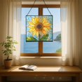 thumbnail image 6 of Sunflower Flower Stained Glass Panels, Square Shaped Window Hangings, Tiffany Glass Traditional Art Crafts for Home Decor Gifts 132OR7, 6 of 6