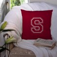 thumbnail image 3 of Letter S Initial Monogram - Maroon and White Fabric Decorative Pillow, 3 of 4