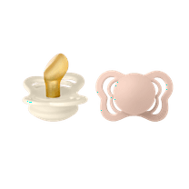 BIBS Infant Pacifier Couture Latex Size 1, 0-6 Months, Ivory/Blush, 2 pack