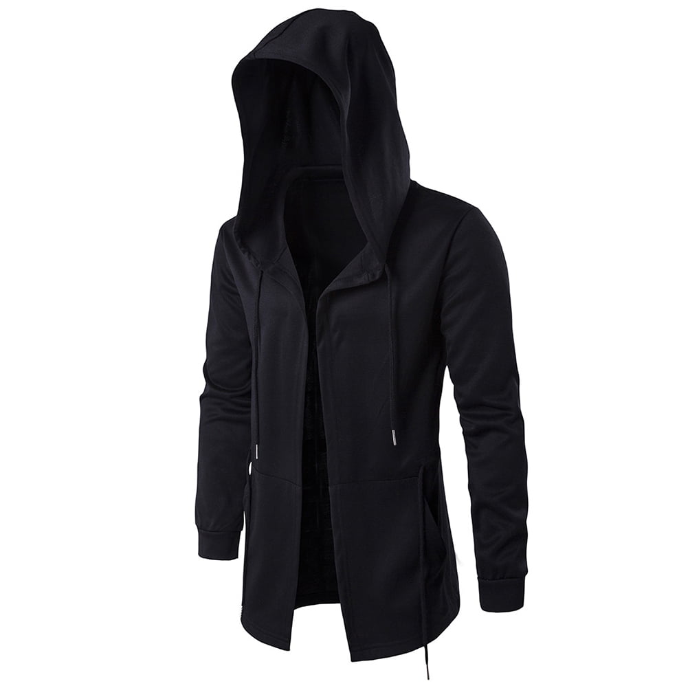 hooded black cardigan