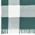 thumbnail image 6 of Ox Bay Teal/White Tartan Plaid Cotton Throw Blanket, 50" x 60", 6 of 10
