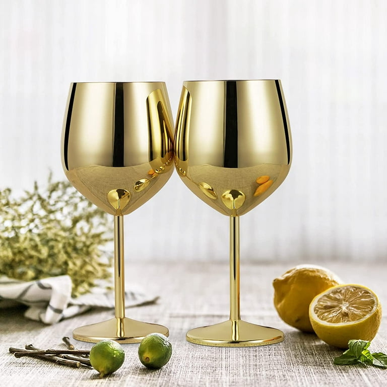 2Pcs Stainless Steel Wine Glasses 18oz Rose Gold Wine Goblets High Value  Light Luxury Grape Champagne Wine Glass Bar Accessories - AliExpress