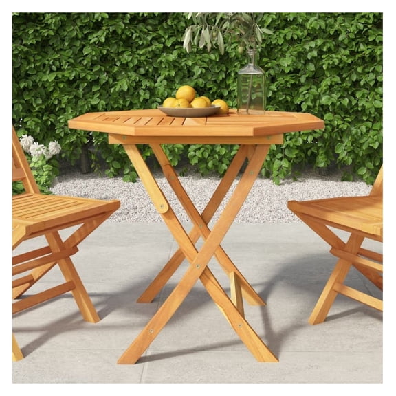 Folding Patio Table 33.5"x33.5"x29.9" Solid Teak Wood