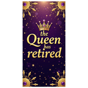 LUUFILx Queen Retirement Celebration Banner Backdrop Decorations Party Supplies Photography Props Regal Gold and Purple Design Background Event Decor