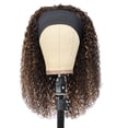 thumbnail image 2 of Headband Wigs Human Hair Deep Curly Non Lace Auburn Blonde With Natual Color 1B30 Wavy Machine Made Wigs 150% Density 18 inches, 2 of 7