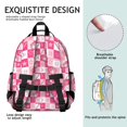 thumbnail image 5 of Pink Plaid Baseball Pattern Cute School Backpack Bag for School with Padded Back and Adjustable Shoulder Straps 15.25"x11.5"x5.25", 5 of 5