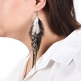 thumbnail image 2 of lureme Bohemian Multicolor Pheasant Feathers Dangle Earrings Handmade Natural Feather Earrings (er006314-6), 2 of 8