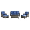 thumbnail image 2 of PARKWELL Patio Furniture Set 6 Pieces PE Rattan Furniture Set Wicker Outdoor Sectional Sofa with Patio Swivel Chairs,Patio Ottomans,Outdoor Coffee Table Grey/Blue, 2 of 9
